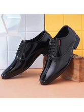 Ostrichfit men's lace-up shoes in Leather Black OF-6527 BLK